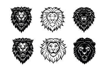 Lion head logo, lion king, Abstract face vector Mascot logo illustration icon, EPS