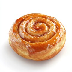 A freshly baked honey bun with a soft, warm dough, glazed with a sweet honey syrup