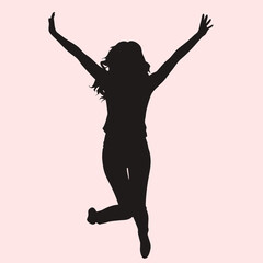 Female celebration silhouette vector design.