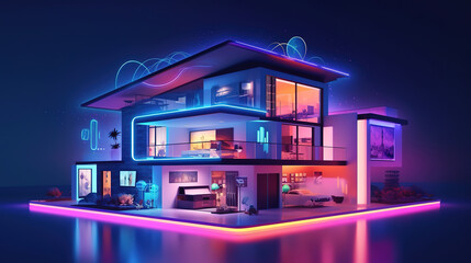 Advanced Smart Home Technology Using Augmented Reality in Isolated Background