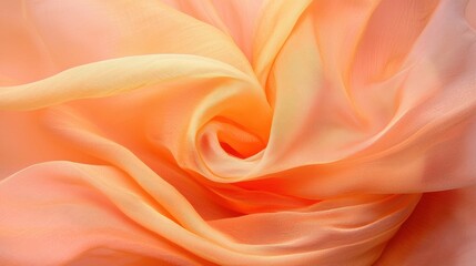 Obraz premium A close-up view of a soft, flowing fabric with a gradient of peach and yellow hues.
