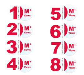 Download this Views Celebration Thumbnail Banner Set 1k to 8k, 1k Views, 1 to 8k Views eps vector file46.ai