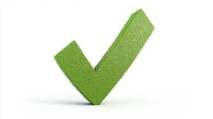 Green check mark symbol isolated on white background, representing approval, correctness, and verification in a digital format.