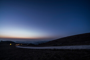 night landscape with mountains