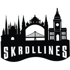 Obraz premium Black Silhouette Skyline Vector Graphic: 