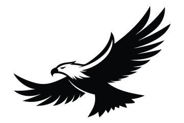 Eagle Soaring Silhouette Vector Illustration