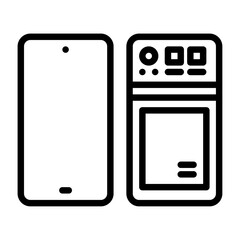 smartphone outline icon. smartphone design black line illustration.
