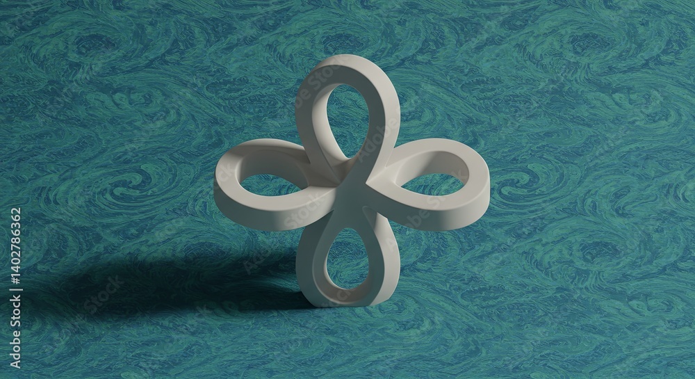 Poster a white object with a diamond shape is on a blue background