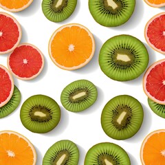 Fototapeta premium Colorful Fruit Slices Pattern