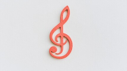 A red treble clef on a white background.