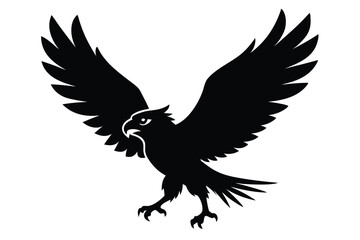 Harpy Eagle Flying Silhouette Vector Art