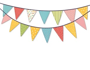 Fototapeta premium Colorful Bunting Flags Garland