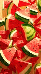 Watermelon Slices, Summer, Food