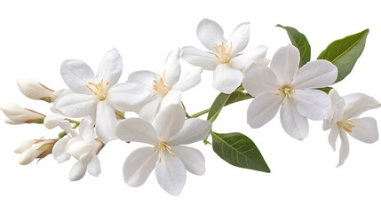 Magnolia Blossom Cluster White Petals, Green Leaves, and Delicate Flower Details