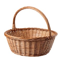 Empty Wicker Basket with Handle
