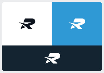 Minimal Modern R monogram or letter mark best logo design template