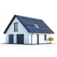 Solar powered modern home with rooftop solar panels showcasing renewable energy technology and sustainable architecture design for an eco friendly energy efficient residential property