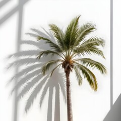Palm Tree Shadow on White Wall