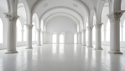 White Marble Columns Hallway