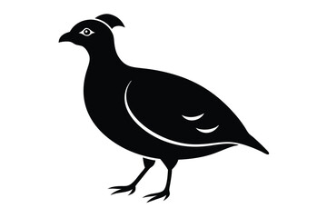 Quail Bird Walking Silhouette Vector Art