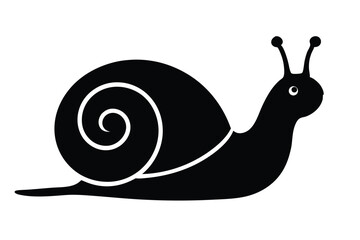 Snail Crawling Slowly Silhouette Vector Icon
