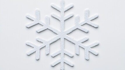 A snowflake made of white material.