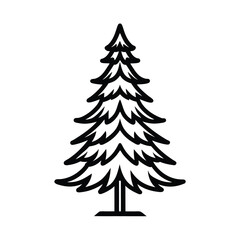 Tree line art  vector illustration.