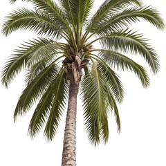 Obraz premium Single Palm Tree Isolated on White Background