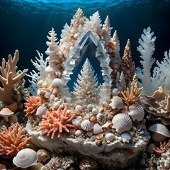 Obraz premium Underwater Seashell Christmas Tree