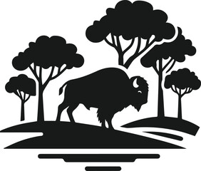 Buffalo animal vector silhouette