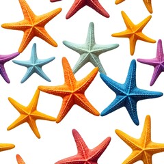 Colorful Starfish Seamless Pattern