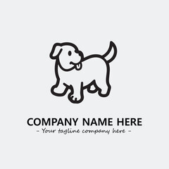 Dog illustration black and white for logo company vector image
