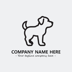 Dog illustration black and white for logo company vector image
