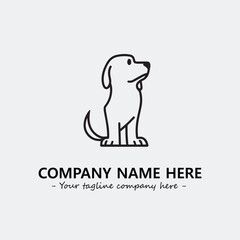 Dog illustration black and white for logo company vector image
