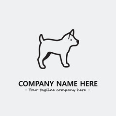 Dog illustration black and white for logo company vector image
