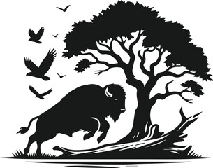 Buffalo animal vector silhouette