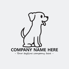 Dog illustration black and white for logo company vector image
