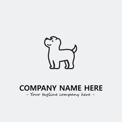 Dog illustration black and white for logo company vector image
