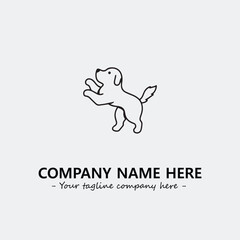 Dog illustration black and white for logo company vector image
