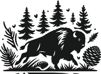 Buffalo animal vector silhouette