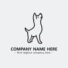 Dog illustration black and white for logo company vector image
