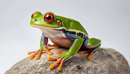 Fototapeta premium Red-eyed Tree Frog on Rock