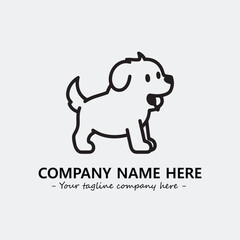 Dog illustration black and white for logo company vector image

