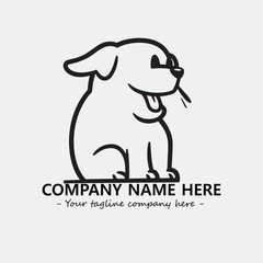 Dog illustration black and white for logo company vector image
