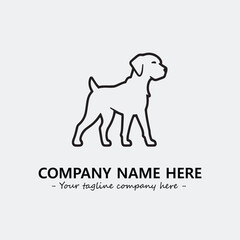Dog illustration black and white for logo company vector image
