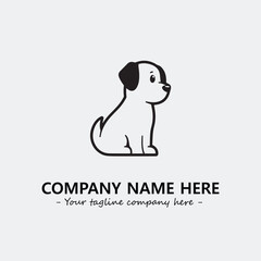 Dog illustration black and white for logo company vector image
