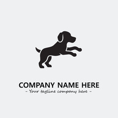 Dog illustration black and white for logo company vector image

