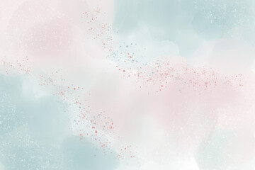 Abstract watercolor paint with pastel colors and liquid watery grunge splatter texture on transparent background.