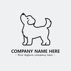 Dog illustration black and white for logo company vector image
