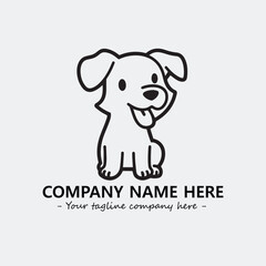 Dog illustration black and white for logo company vector image

